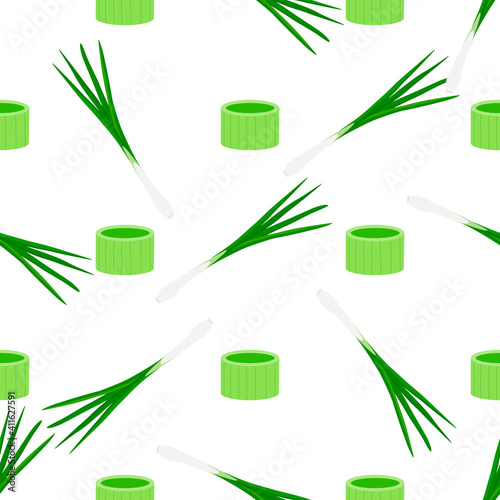 Illustration on theme of bright pattern green onion