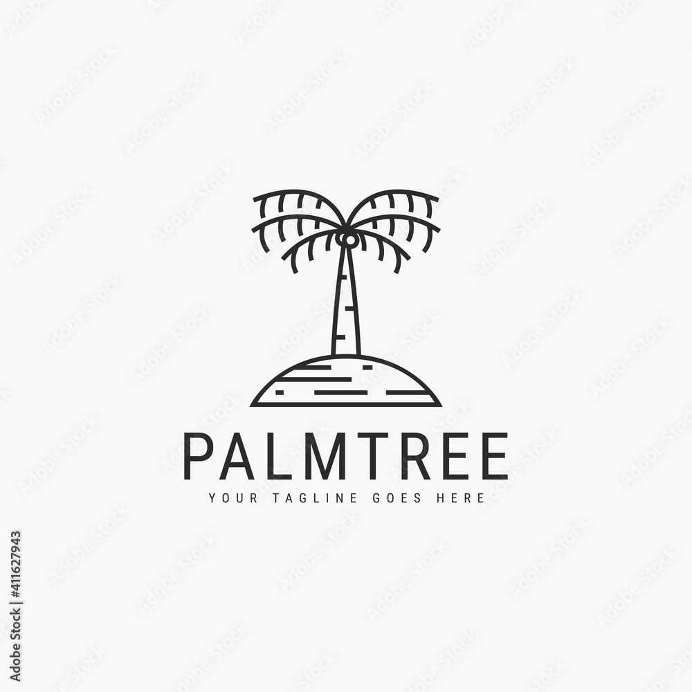 Palm tree line art minimalist logo vector illustration design Palm tree line art minimalist logo vector illustration design