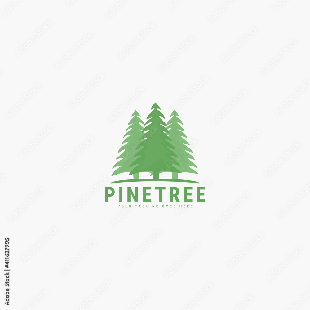 Pine tree logo vector illustration design