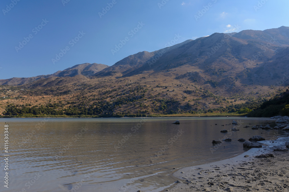 the Kournas Lake on Crete island (Greece) the Kournas Lake on Crete island (Greece)