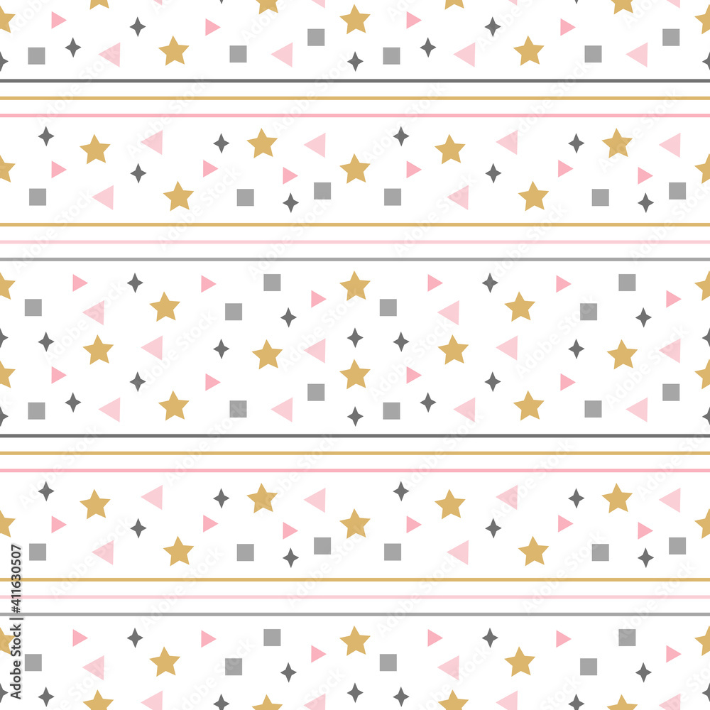 Abstract seamless pattern with squares, stars, lines and other elements Abstract seamless pattern with squares, stars, lines and other elements