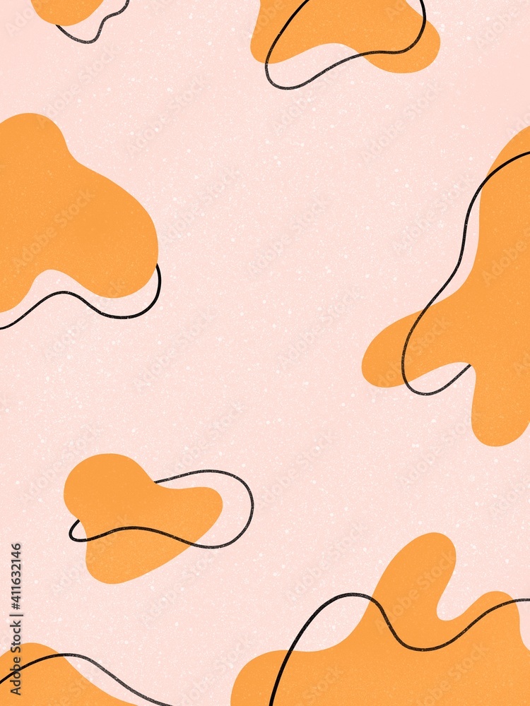 Abstract cute background. modern doodle shapes with grain. cute pastel illustration Abstract cute background. modern doodle shapes with grain. cute pastel illustration