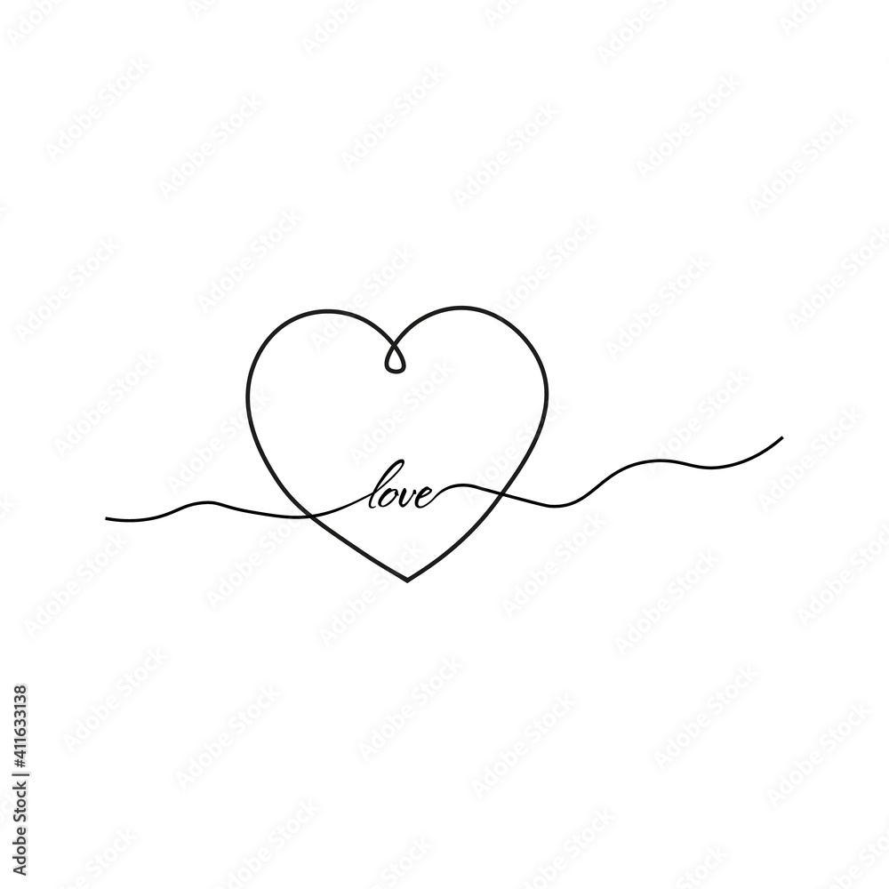 Heart. Abstract love symbol.art. vector