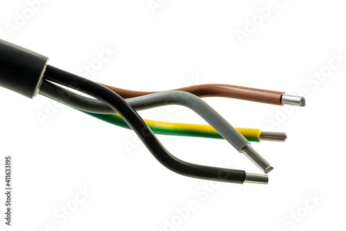 Electical cable isolated on white background