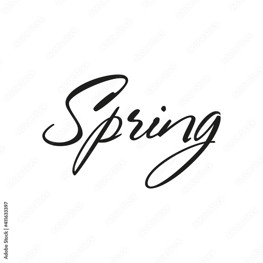 Calligraphy postcard spring. vector illustration