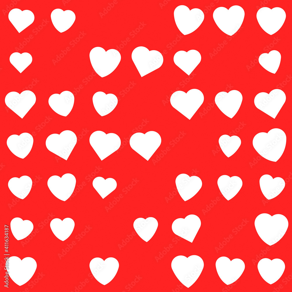 Cute Valentine hearts seamless pattern