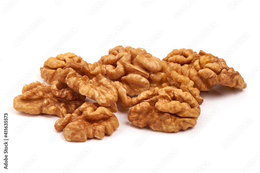 Walnut kernel, Nuts, isolated on white background Walnut kernel, Nuts, isolated on white background