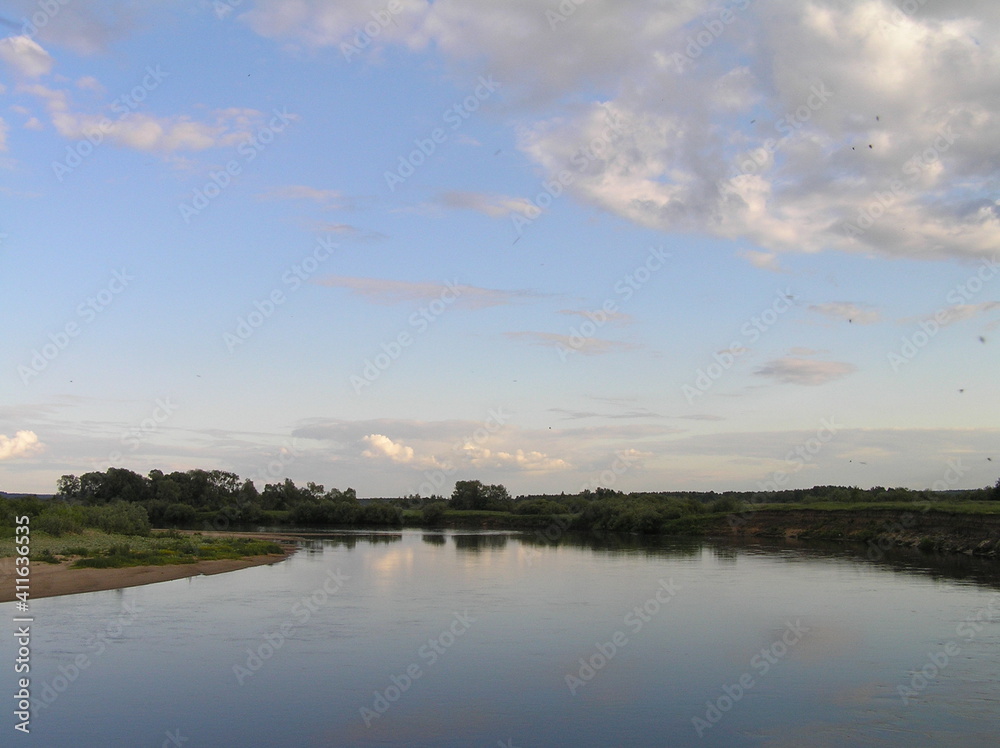 clouds over the river