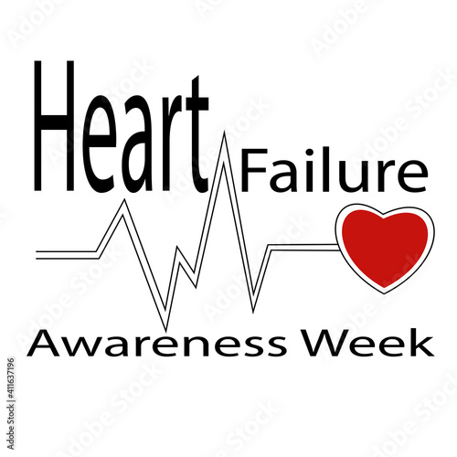 Heart Failure Awareness Week, heart and cardiogram symbol