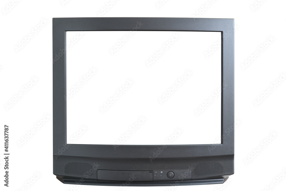 Old tv on isolated. Retro technology concept. Blank screen for text. Old tv on isolated. Retro technology concept. Blank screen for text.