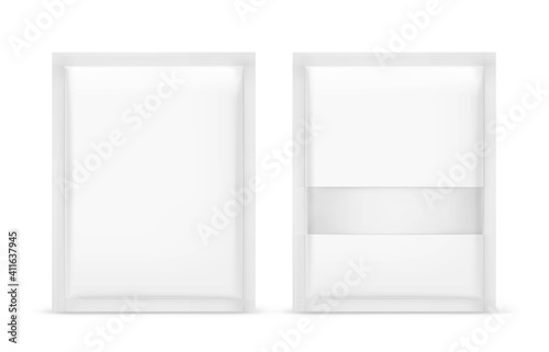 Set of blank packaging mockups for food, cosmetic and hygiene. Vector illustration on white background. Ready for your design.	