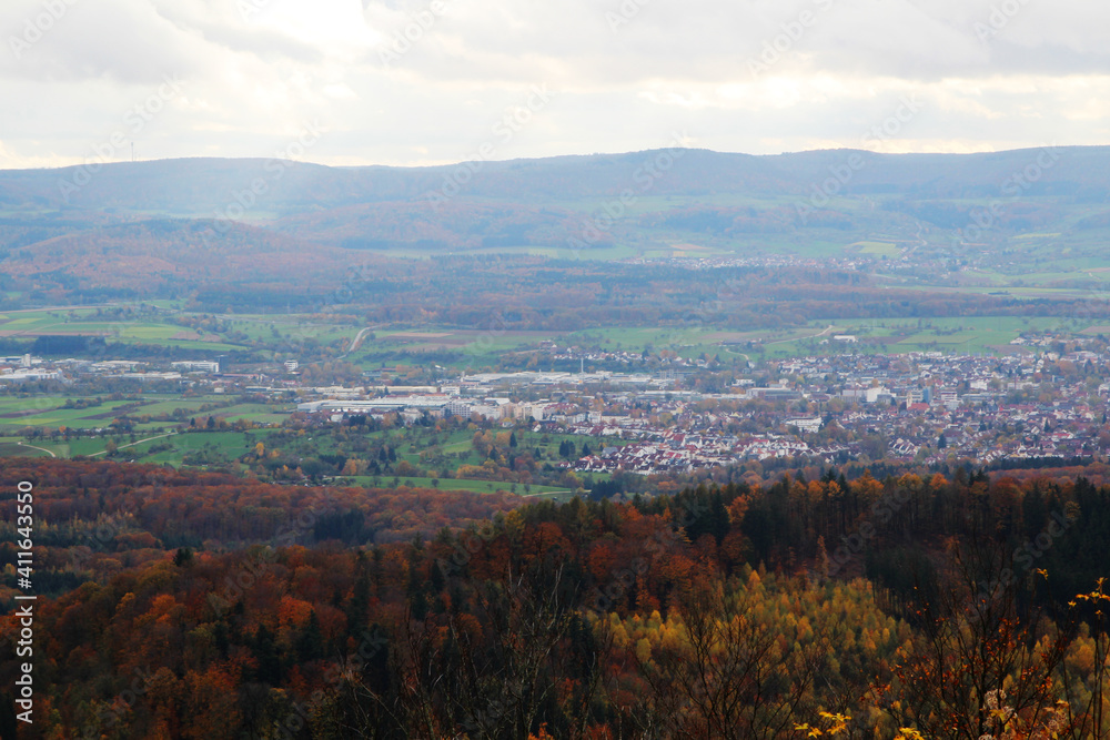 The panorama from the mountain Hohenstaufen	