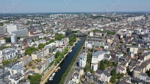 Scenic view of the city of Rennes in the Brittany region. France