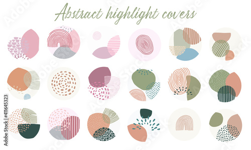 set of 18 abstract covers for social media highlights, blog and interface decor. EPS 10