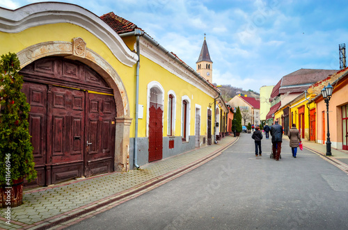 фотографія Beautiful cozy street in Tokaj, Hungary