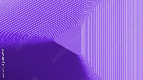 Obraz na płótnie 3d render, abstract violet background with geometric shape with rounded corners. Blank triangular cards