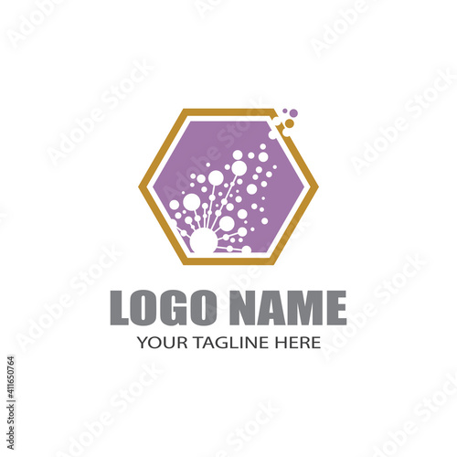 Dandelion flower logo vector template design