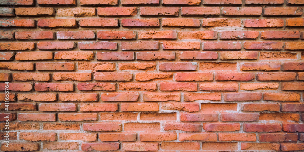 Obraz premium old red brick wall blank background