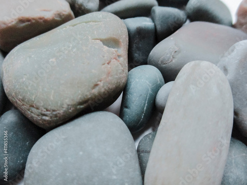 Colorful and many textures pebbles. "Selective focus."