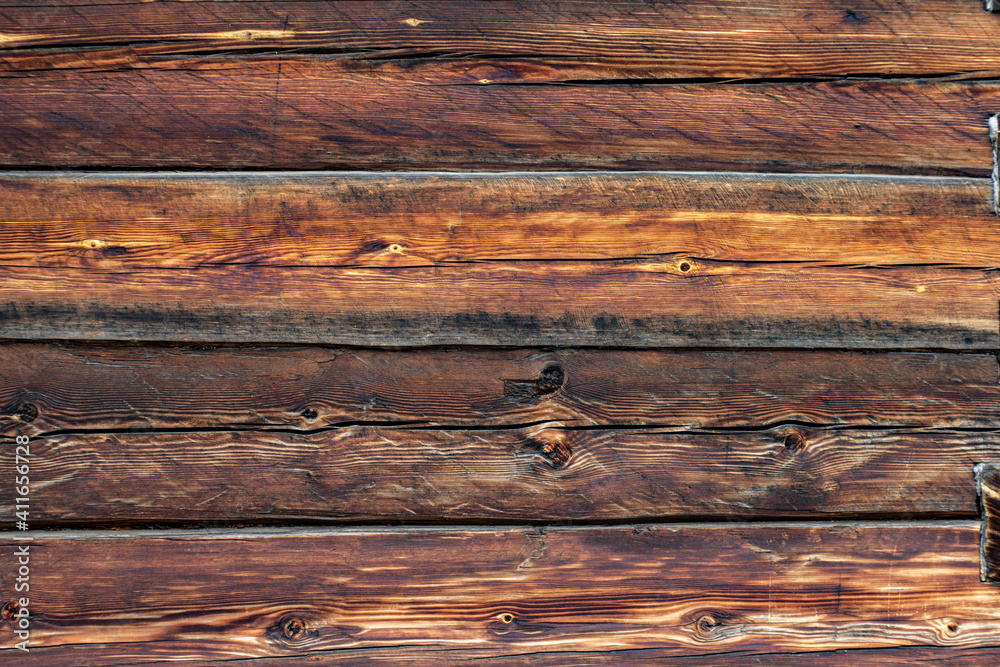 Photo background of a wooden wall of a log house