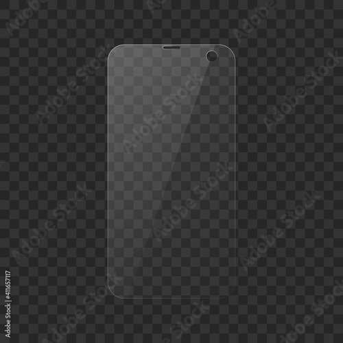 Wallpaper Mural Vector screen protector film or glass cover.Vector screen protector for smartphone with white glare.   Mobile accessory. Vector illustration EPS10. Mobile cover accessory for display. Torontodigital.ca