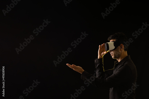boy with virtual reality glasses