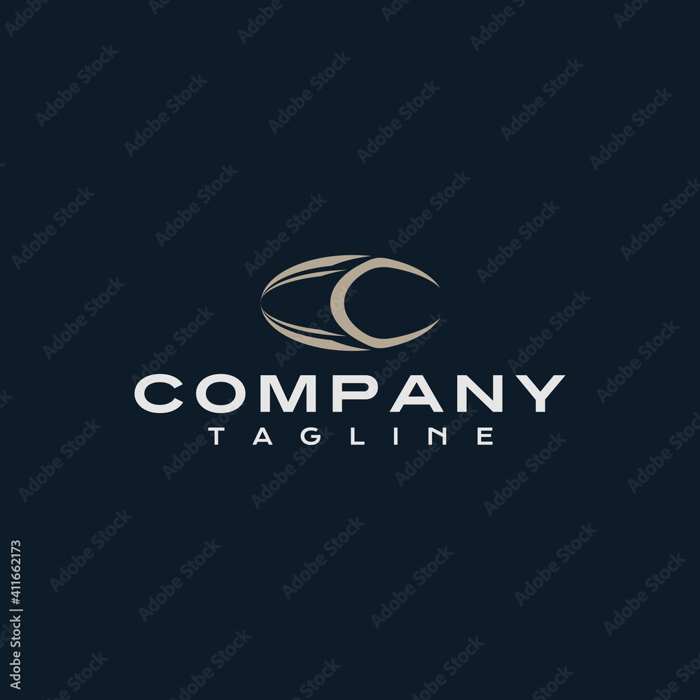 The letter C initials logo design in an oval abstract style. The letter C initials logo design in an oval abstract style.