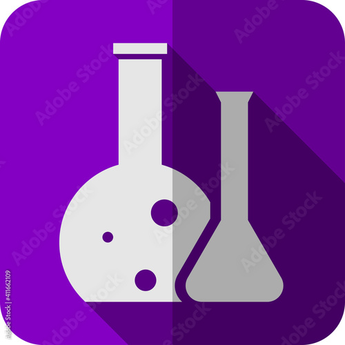 Vector flat icon design of chemical bottle analysis