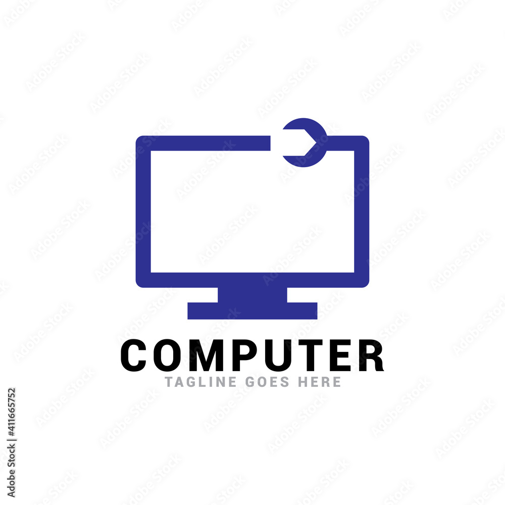 computer repair logo icon vector logo. computer repair logo icon vector logo.