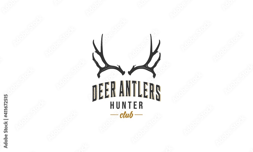 deer antlers logo on white background deer antlers logo on white background