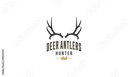 deer antlers logo on white background