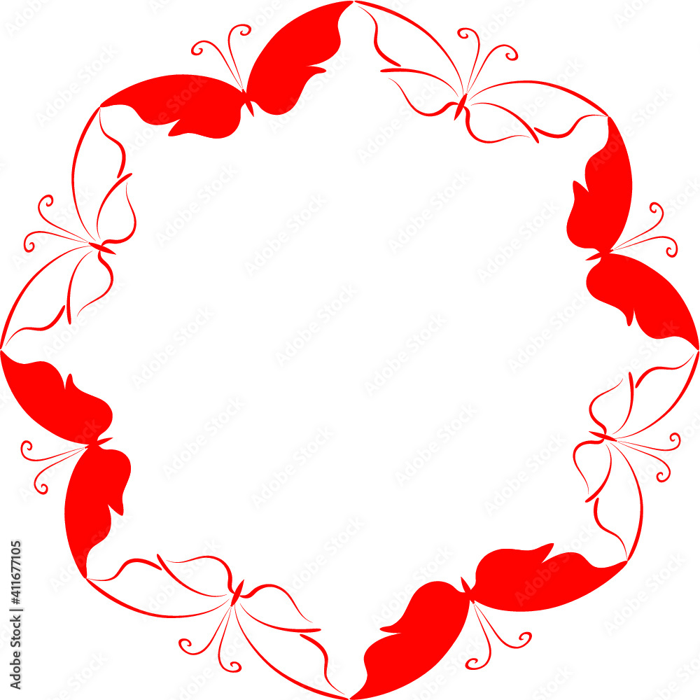 vector drawing butterfly border frame background design