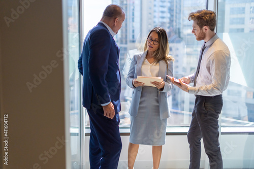 Office employees having a meeting