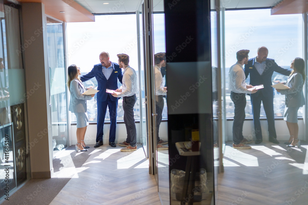 Office employees having a meeting