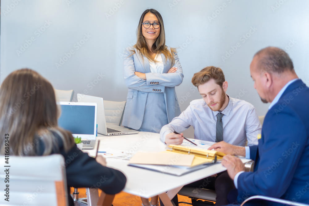 Office employees having a meeting Office employees having a meeting
