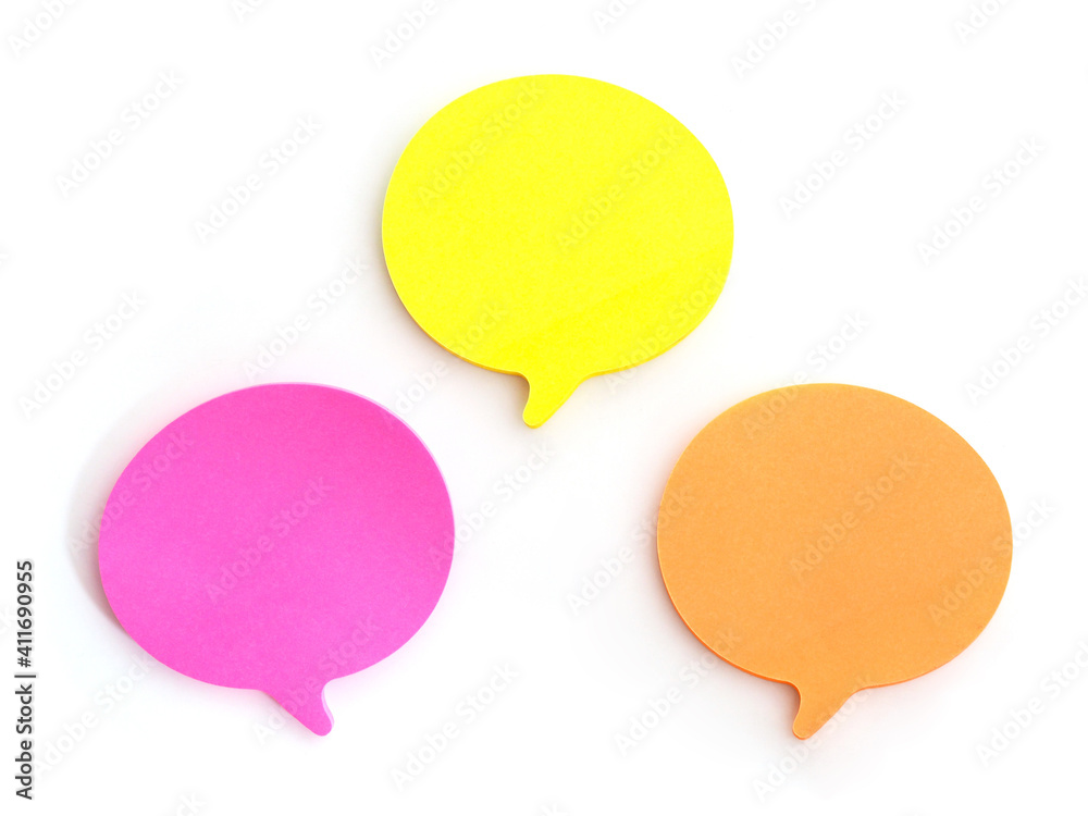 set of paper bubble speech on white background. set of paper bubble speech on white background.