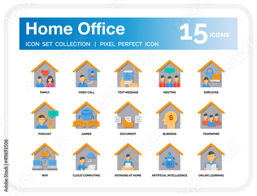 Home office icon set