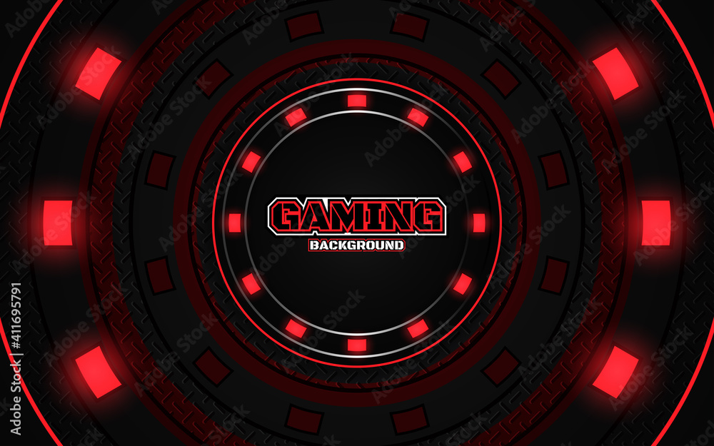 Abstract futuristic geometric black and red gaming background with modern esport shapes. Vector design template technology concept can use element game banner, sport poster, cyber wallpaper, web Abstract futuristic geometric black and red gaming background with modern esport shapes. Vector design template technology concept can use element game banner, sport poster, cyber wallpaper, web