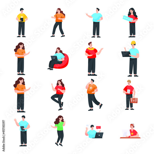 
Flat Character Vectors Illustrations Pack
