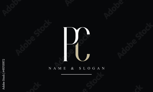 PC, CP, P, C Letter Logo Design with Creative Modern Trendy Typography