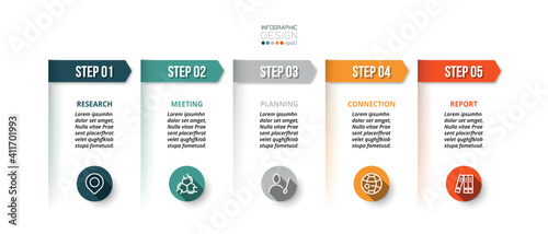 Present new ideas or work planning, work processes, and explain and report on results by square infographic vector design.