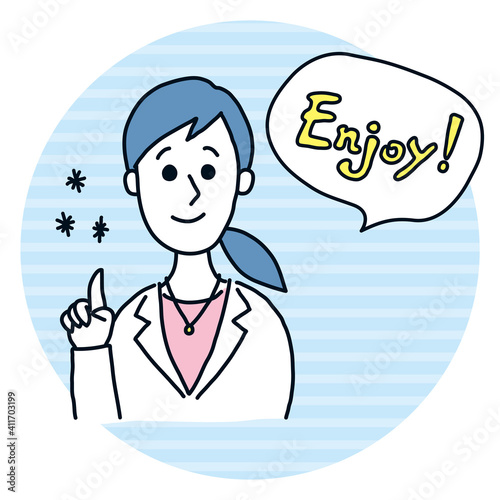 女性　明るい　ポイント　コメント　楽しい　エンジョイ　Enjoy