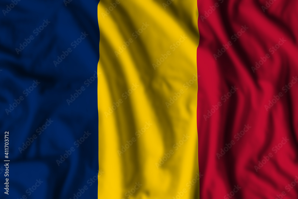 Chad flag realistic waving Chad flag realistic waving
