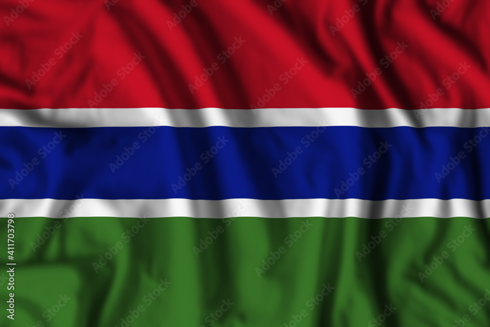 Gambia flag realistic waving Gambia flag realistic waving