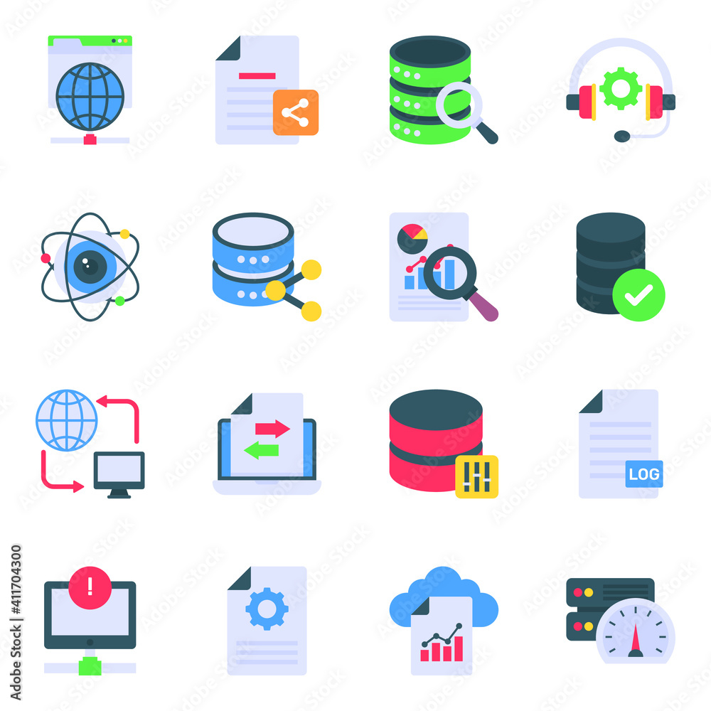 Pack of Database and Modern Technology Flat Icons
Pack of Database and Modern Technology Flat Icons