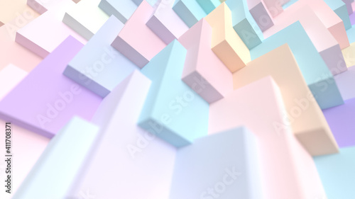 3d Cube Abstract Minimal Background Wallpaper in Colourful Pastel Light Tone