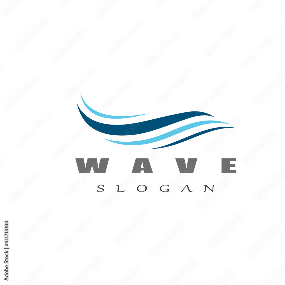 Fototapeta premium Water wave icon vector illustration design logo