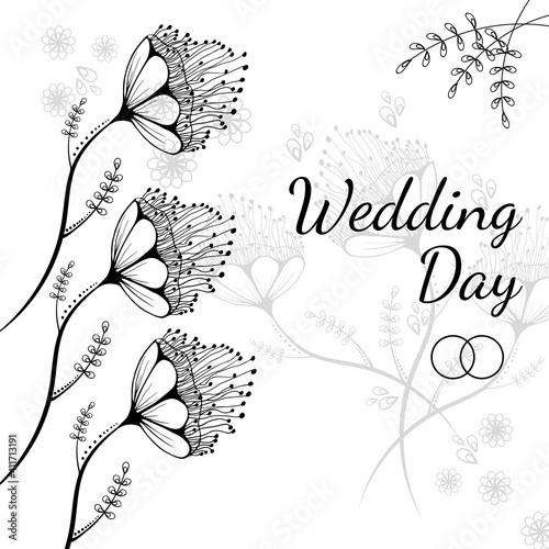 Floral sketch for a wedding.