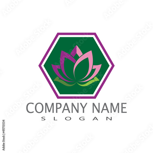 Beauty Vector lotus flowers design logo Template icon