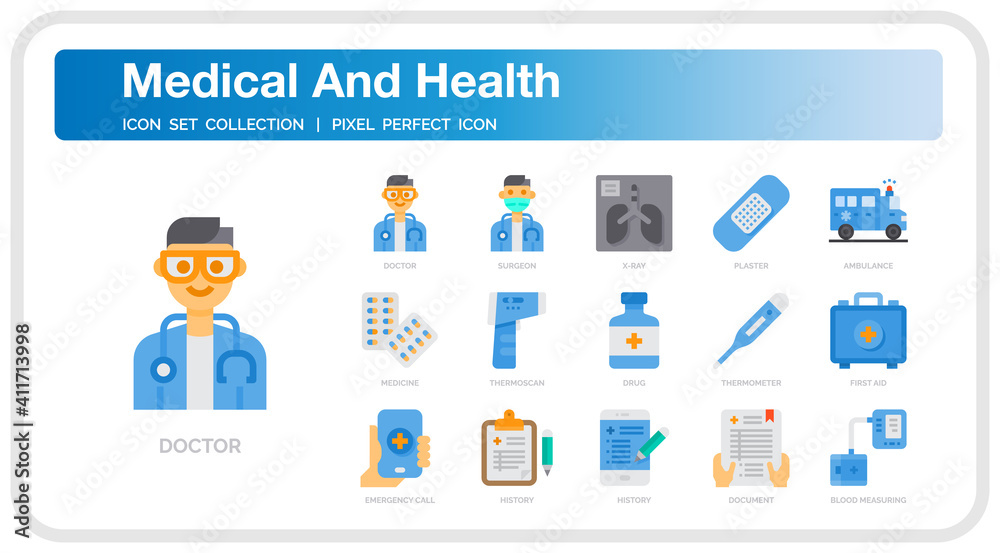 Medical and health icon set